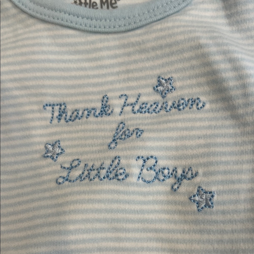 Little Me Soft Blue Striped Infant Gown size 0-3 months - Picture 3 of 7